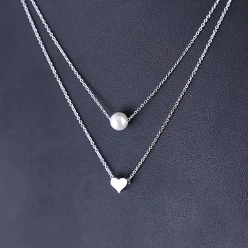 Двойные ожерелья и подвески в виде сердца из Стерлингового Серебра 925 Пробы Для Женщин Высокого Качества-серебро-ювелирные изделия
