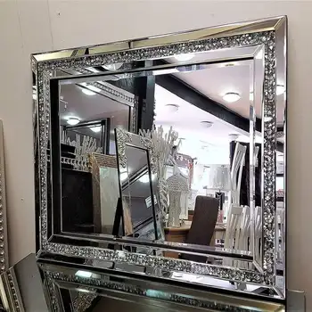 Декоративное настенное зеркало с бриллиантовым напылением, настенное зеркало для макияжа для домашнего декора, Гидропонная система для сада
