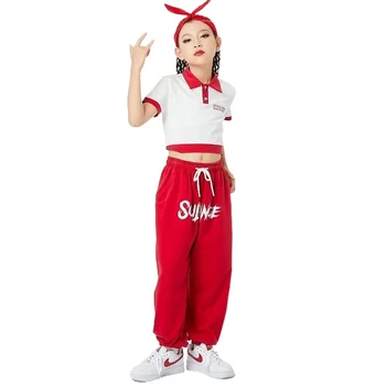 Детский модный джазовый костюм в стиле хип-хоп для девочек, уличный танцевальный костюм для шоу-бизнеса, крутой 