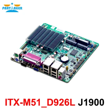Дешевый процессор Intel X86 ITX-M51_D926L J1900 с 4 ядрами, Двойная сетевая плата Ethernet, 2 порта локальной сети, материнская плата Mini ITX для промышленного