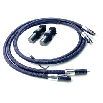 Дикий RCA посеребренный соединительный кабель Hi-FI Audio с карбоновой батареей 72 В