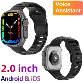 Для Apple iPhone Xr 8 7 Plus Смарт-Часы Мужские AI Голосовой Ассистент 2,0 Дюймов Деловые Часы ECG + PPG Smartwatch Мужские GPS Спортивные Часы