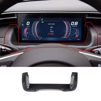 Для Hyundai Tucson L 2021 ABS Цвет Углеродного Волокна Дисплей Приборной панели Автомобиля Измерительное Кольцо Спидометр Манометр Крышка Отделка Рамка Аксессуары