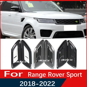 Для Land Rover Range Rover Sport 2018-2022 Боковое Вентиляционное Отверстие Капота Молдинг Капота Крышка Черного Автомобиля Переднее Выпускное Отверстие Двигателя Накладка На Капот