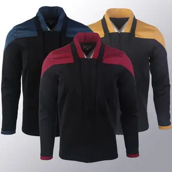 Для Picard 3, Красная, Geordi, золотисто-синяя, униформа, куртки Звездного флота, рубашки для косплея, костюм ST, реквизит для вечеринки на Хэллоуин