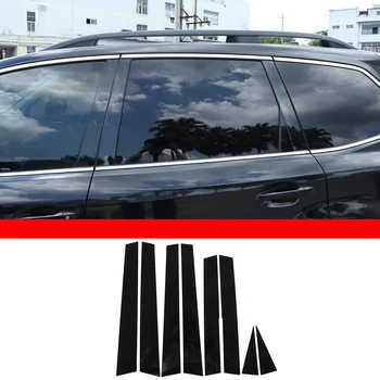 Для Subaru Forester 2013-2018, Глянцевый Черный Зеркальный эффект, Дверная Оконная колонна, Столб B, Столб C, накладка на столб, наклейка из материала ПК