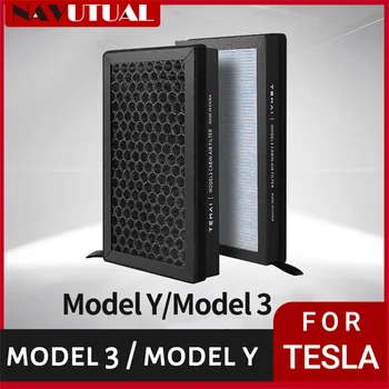 Для Tesla Модель 3 Y Аксессуары Воздушный Фильтр HEPA N98 Замена Воздуха с активированным углем Салонные Воздушные Фильтры 2017-2023 2 шт.