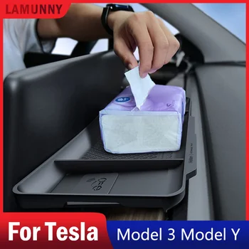 Для Tesla Модель 3 Y Органайзер для центральной консоли, Аксессуары для лотка, экран, задний ящик для хранения, приборная панель, скрытый лоток, нескользящий