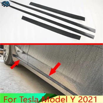 Для Tesla Модель Y 2021 Автомобильные Аксессуары ABS Хромированная Боковая дверь Молдинг Кузова Литьевая отделка