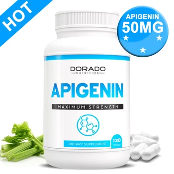 Добавка Апигенин - (Мощный биофлавоноид, содержащийся в ромашковом чае, изготовлен и протестирован в США - Капсулы без глютена, без ГМО