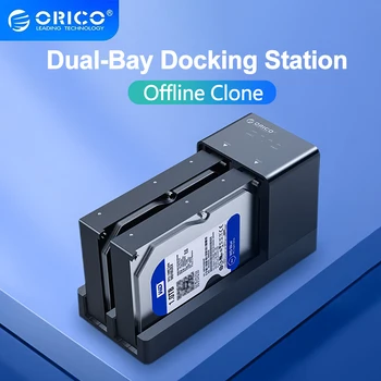 Док-станция для жесткого диска ORICO с 2 отсеками и автономным клонированием жесткого диска SATA к USB 3.0 для 2,5/3,5-дюймового корпуса жесткого диска