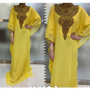 Желтые Кафтаны, платье Farasha Abaya из Дубая, Марокко, Очень Необычное Длинное платье, Европейский и американский модный Тренд