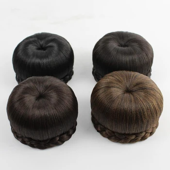 Женская синтетическая заколка для волос из цельного куска Шиньона в стиле яблока, круглые бутоны для волос, Бесплатная доставка