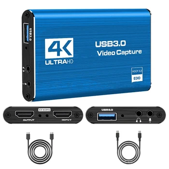Запись экрана 4K USB3.0 1080P 60 кадров в секунду захват игры, совместимая с HDMI карта видеозахвата, карта захвата