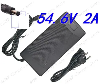 Зарядное устройство 54,6 V 2A для аккумулятора 48V 2A, разъем постоянного тока для литиевой батареи Ebike 48V 13S
