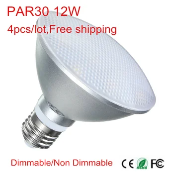 Затемняемая E27 PAR30 12 Вт Светодиодная лампа Теплого/натурального/холодного белого цвета AC85-265V светодиодный внутренний Прожектор Для кухни гостиной 4 шт./лот