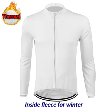 Зимний термоциклический Трикотаж, Велосипедная рубашка с длинным рукавом, Спортивная одежда для горного велосипеда, теплое пальто, Одежда для мотокросса по бездорожью, Белый топ