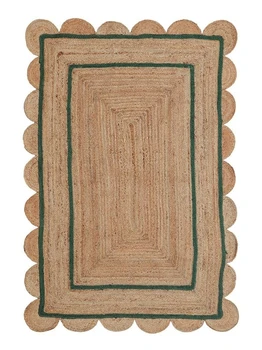 Зубчатый джутовый ковер ручной работы из 100% натурального джута, Богемный ковер, коврик для интерьера, украшение гостиной