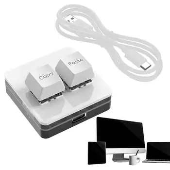 Игровые клавиатуры с горячей заменой 2 клавиш, мини-USB-клавиатура, универсальные механические игровые клавиатуры для ПК, копируйте и вставляйте клавиатуру с подсветкой RGB для