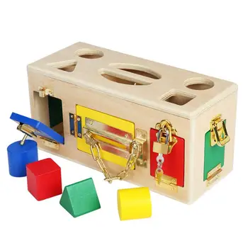 Игрушка Монтессори, игра на подбор формы и размера, Деревянная коробка для интеллектуального развития, открывающая коробку-головоломку, Игрушка для малышей
