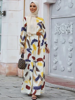 Ид Мубарак Абая Дубай Летнее Макси Мусульманское Платье-Хиджаб Абаи для Женщин Турецкие Платья Ислам Кафтан Халат Femme Musulmans