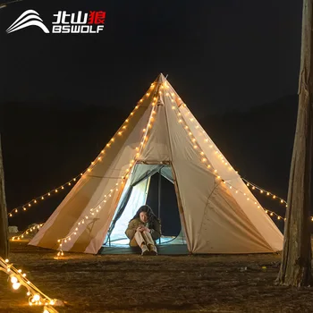 Индийская Простая палатка для кемпинга на открытом воздухе Защита от дождя Солнцезащитный Крем Пирамида Двухслойный Кемпинг в дикой природе Ткань Оксфорд Легкая роскошь