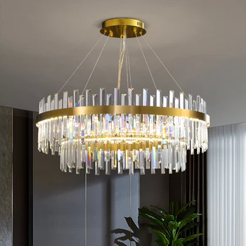 Итальянский светильник роскошная люстра из хрусталя главная лампа для гостиной современный минималистичный большой круглый светильник для столовой спальни