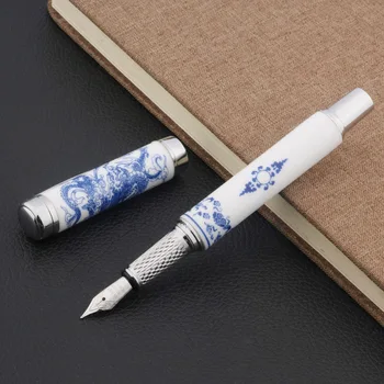 Керамическая авторучка из синего и белого фарфора с драконом Канцелярские принадлежности Офисные школьные принадлежности ручка для письма