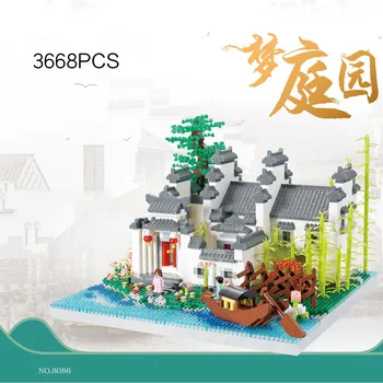 Китайская Архитектура Микро-Алмазный блок К Югу от Нижнего течения реки Янцзы, Кирпичный Сад Мечты, игрушка из нанобрика