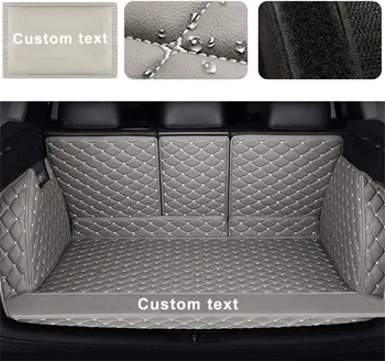 Коврик для багажника автомобиля с пользовательским текстом для Tesla Model-X 6seat 2016-2017, коврик для багажника из искусственной кожи, полностью окруженный водонепроницаемым вкладышем для багажника автомобиля