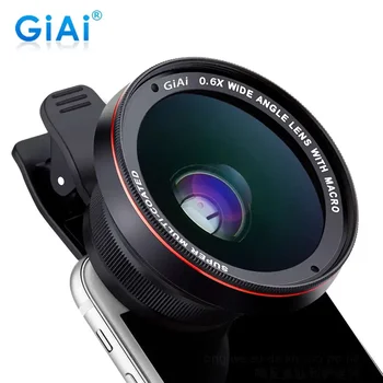 Комплект объективов для телефона Giai 2-В-1, 15-кратный макро- и 0,6-кратный широкоугольный объектив для смартфона, мобильного телефона Iphone
