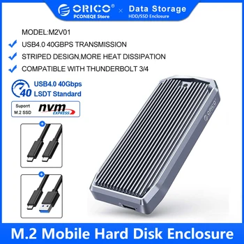 Корпус SSD ORICO USB4.0 M.2 40 Гбит/с, корпус M2 NVMe, совместимый с несколькими протоколами Thunderbolt 3 4 USB3.2 USB 3.1 3.0 Type-C