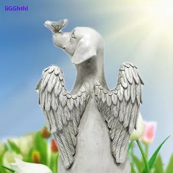 Креативная статуя собаки-ангела, смола, надгробие для домашних собак, мемориал, украшения для животных в саду на открытом воздухе