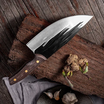 Кухонный нож из кованой нержавеющей стали Liang Da, Китайский нож для разделки мяса, Кухонный нож для измельчения овощей