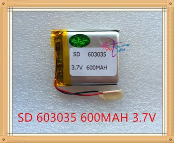 Литровая энергетическая батарея 3,7 В аккумулятор для планшета 603035 600 мАч MP3 MP4 MP5 GPS SD рекордер