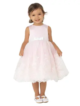 Милое розовое бальное платье с цветочным узором для девочек 2021 года, многоуровневое праздничное платье для девочек, платье для первого причастия без рукавов с драгоценным вырезом и оборками