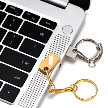 Мини-Металлический Флэш-накопитель Реальной Емкости USB 2,0 с Бесплатным Пользовательским Логотипом, Подарочная ручка-Накопитель С Брелоком Memory Stick 64 ГБ/32 ГБ/16 ГБ U-диск