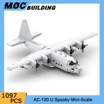 Мини-масштаб C130 Транспортный самолет MOC, строительный блок, кирпичная сборка, модель самолета для военных энтузиастов, коллекция игрушек, подарок для детей