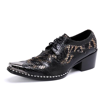 Модные черные модельные туфли со стальным носком и острым носком; Мужская обувь из натуральной кожи на шнуровке; Официальная деловая обувь; Большой размер 47