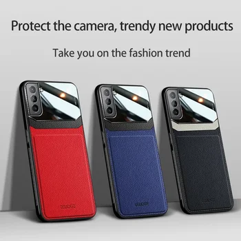 Модный Чехол для Samsung S22 Ultra 5G S22 Pro S21 Plus S20 + FE Кожаный Стеклянный Противоударный Чехол для телефона Galaxy Note 20