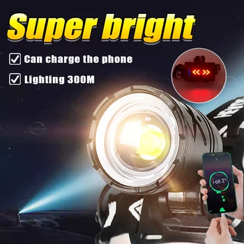 Мощный Перезаряжаемый светодиодный Налобный фонарь Высокой мощности С USB подзарядкой Светодиодный налобный фонарь 18650 для Рыбалки