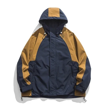 Мужская осенняя куртка, ветрозащитная и водонепроницаемая куртка, новинка осени 2023, высококачественное модное пальто на молнии с капюшоном, индивидуальный логотип