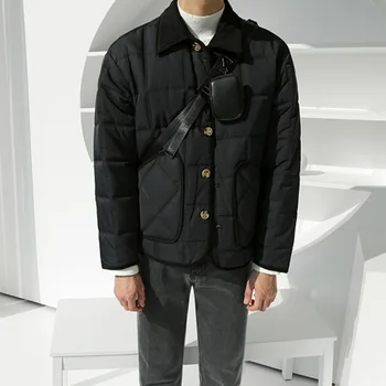 Мужская хлопковая куртка Зимняя корейская версия, Свободная трендовая Утолщенная Рабочая одежда, Хлопковая куртка, клетчатая хлопковая куртка