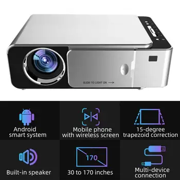 Мультимедийная система 1080P Smart TV, мини Портативный проектор, технология 30-150-дюймовой ЖК-проекции с дистанционным управлением для путешествий
