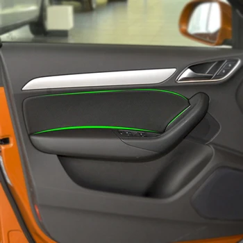 Мягкая кожаная дверная панель для Audi Q3 2013 2014 2015 2016 2017 2018 4 шт., декор для внутренней дверной панели для автомобиля, декор