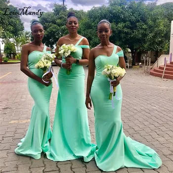 Мятно-зеленые Африканские Платья подружек Невесты, Длинное Женское платье Русалки 2022, Элегантное свадебное платье для гостей, Новое Модное праздничное платье