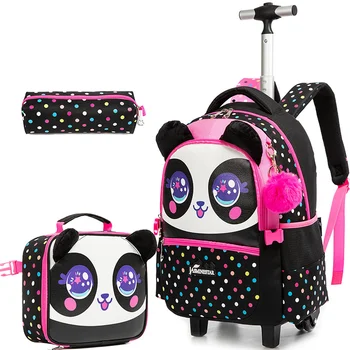 Набор детских школьных сумок на колесиках для мальчиков и девочек, школьная сумка на роликах, рюкзак для багажа на колесиках, школьная тележка, сумка для ланча