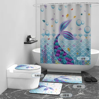 Набор ковриков для ванной комнаты с 3D принтом 