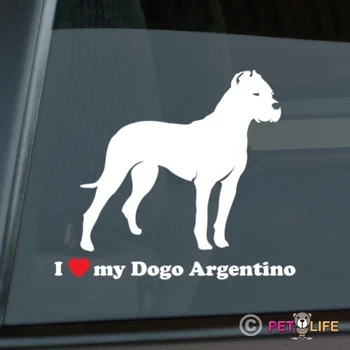 Наклейка I Love My Dogo Argentino, вырезанная из винила - v2, наклейки для автомобилей