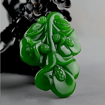 Натуральный нефритово-зеленый Кулон с магнолией ручной работы, модные украшения, мужское и женское ожерелье, подарочные аксессуары